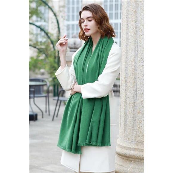 Women Pashmina Shawl Wraps for Party Green - Picture 5 of 7